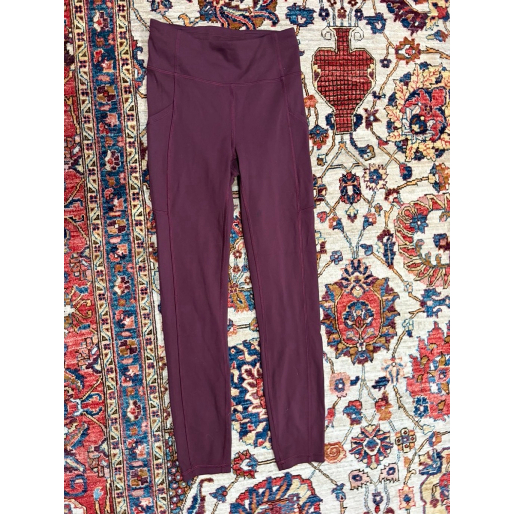 Lululemon Invigorate High Rise 25” Tight Leggings Dark Red Size 4 Pockets